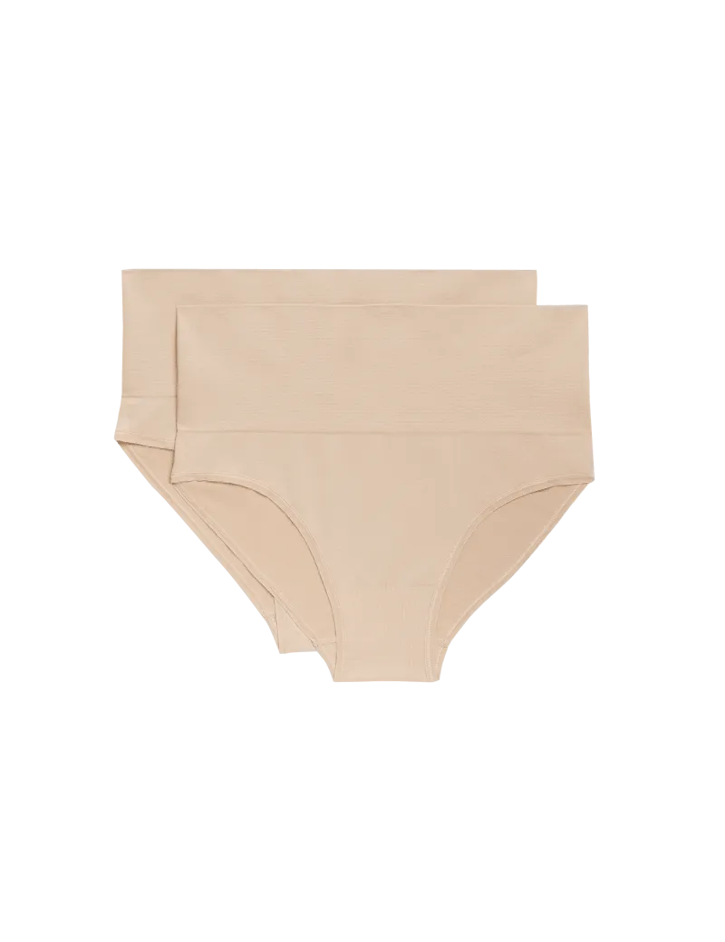 2pk Light Control Seamless High Leg Knickers