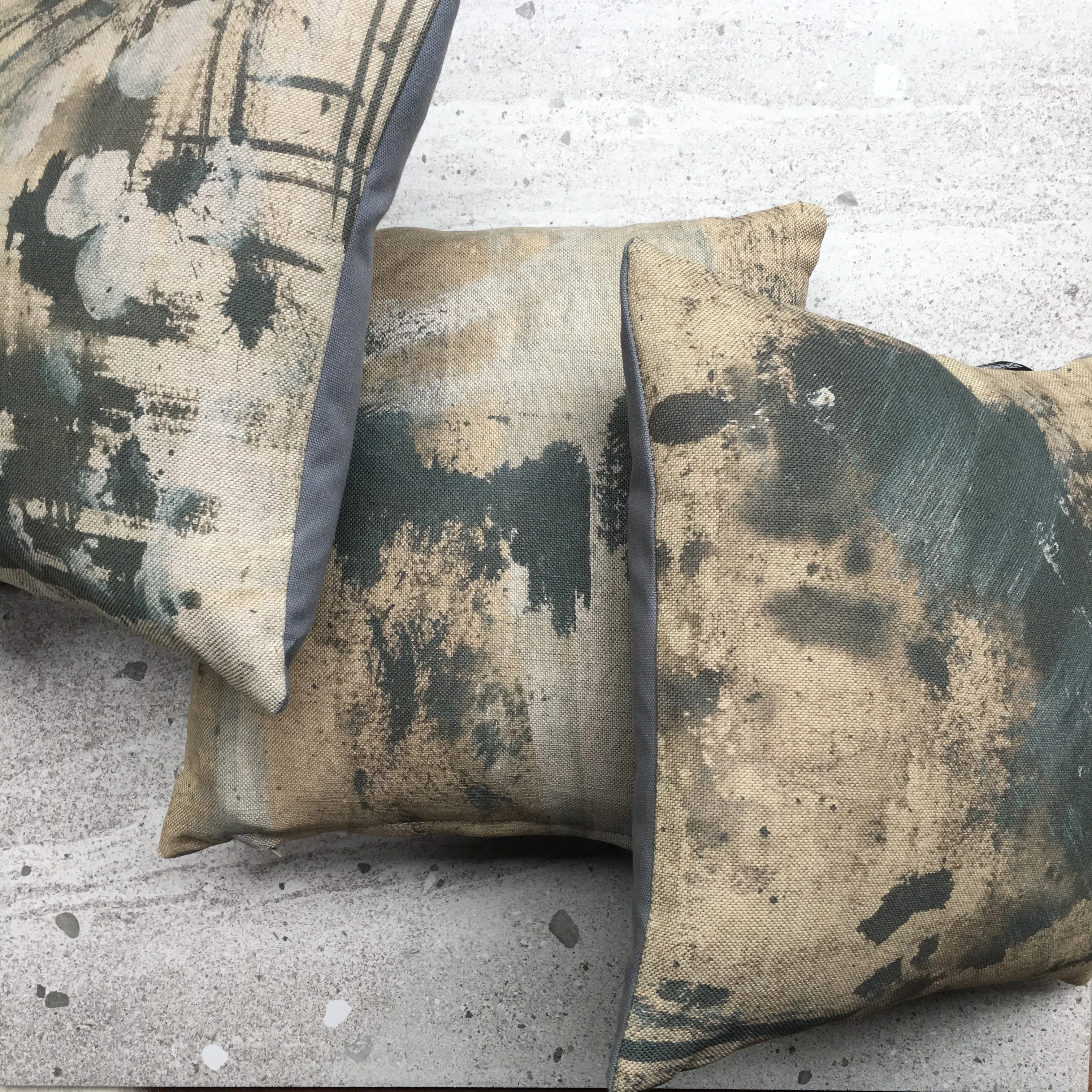 Abstract No 2 Linen Mini Cushion
