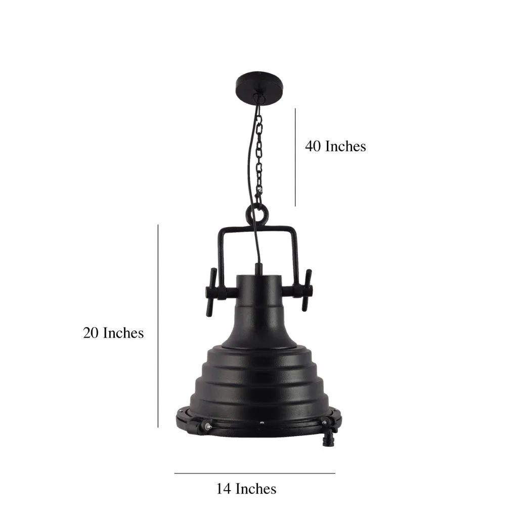 Black Metal Hanging Light - HIGHWAY-LITE - Included Bulb