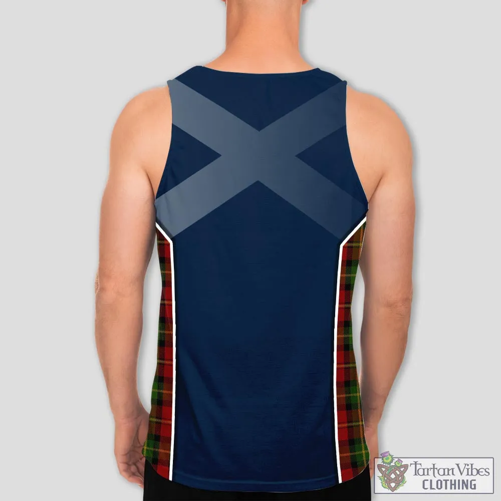 Blackstock Red Dress Tartan Men's Tanks Top with Family Crest and Scottish Thistle Vibes Sport Style