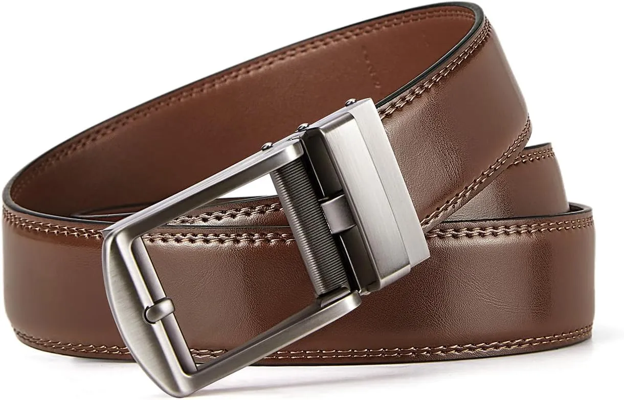 BOSTANTEN Belt Men Leather Reversible Belts for Men 1 3/8" for Casual Golf Dress Pants, Two-in-One Belt Gift