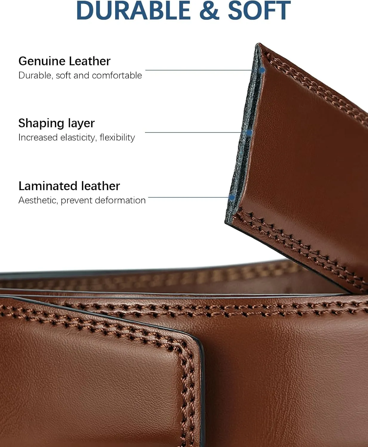 BOSTANTEN Belt Men Leather Reversible Belts for Men 1 3/8" for Casual Golf Dress Pants, Two-in-One Belt Gift