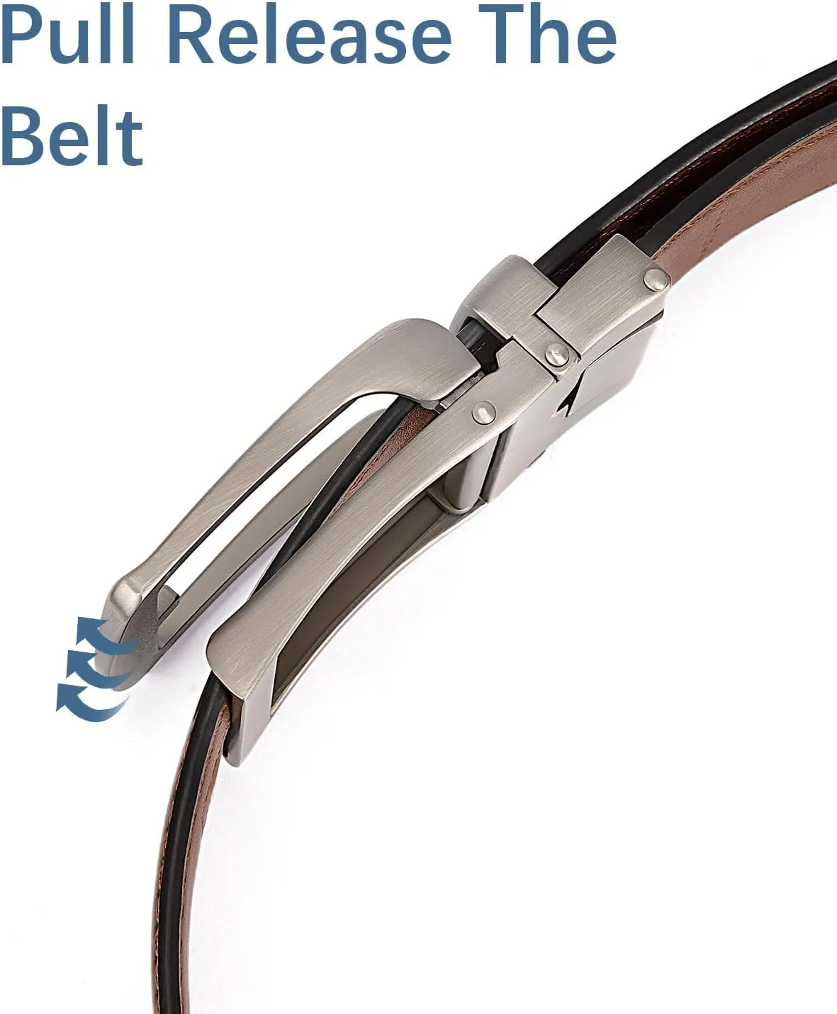 BOSTANTEN Belt Men Leather Reversible Belts for Men 1 3/8" for Casual Golf Dress Pants, Two-in-One Belt Gift
