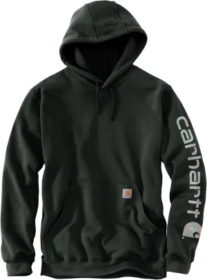 Carhartt Men's Midweight Signature Sleeve Logo Hooded Sweatshirt