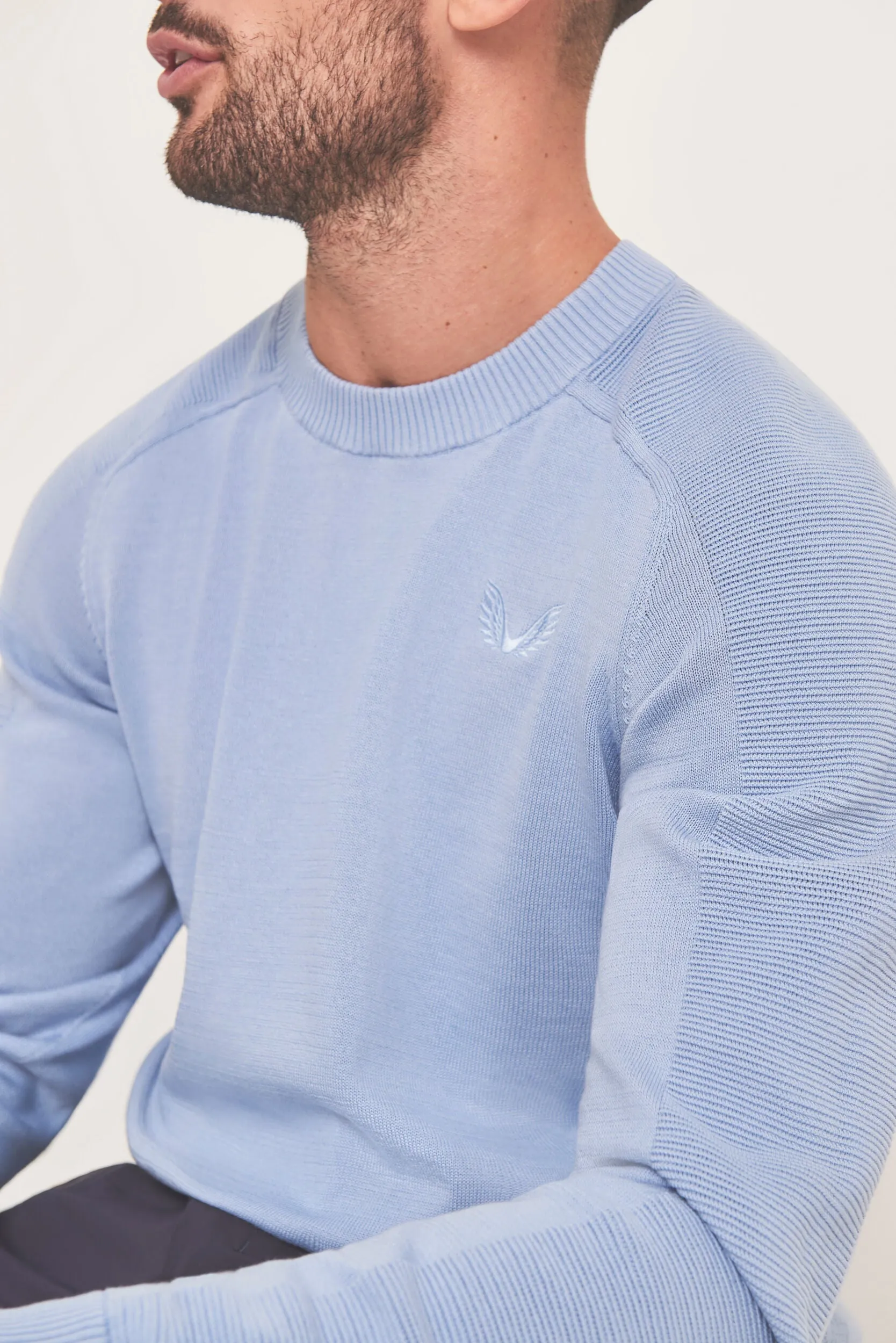 Castore Knitted Golf Crew Neck - Sky