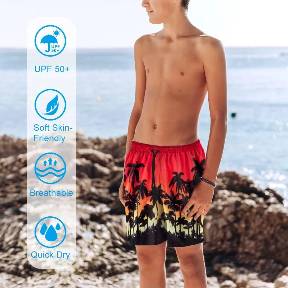 Cozople Boys Swim Trunks Compression Liner Swim Shorts Quick Dry Bathing Suit with Boxer Brief Swimwear 2-20T