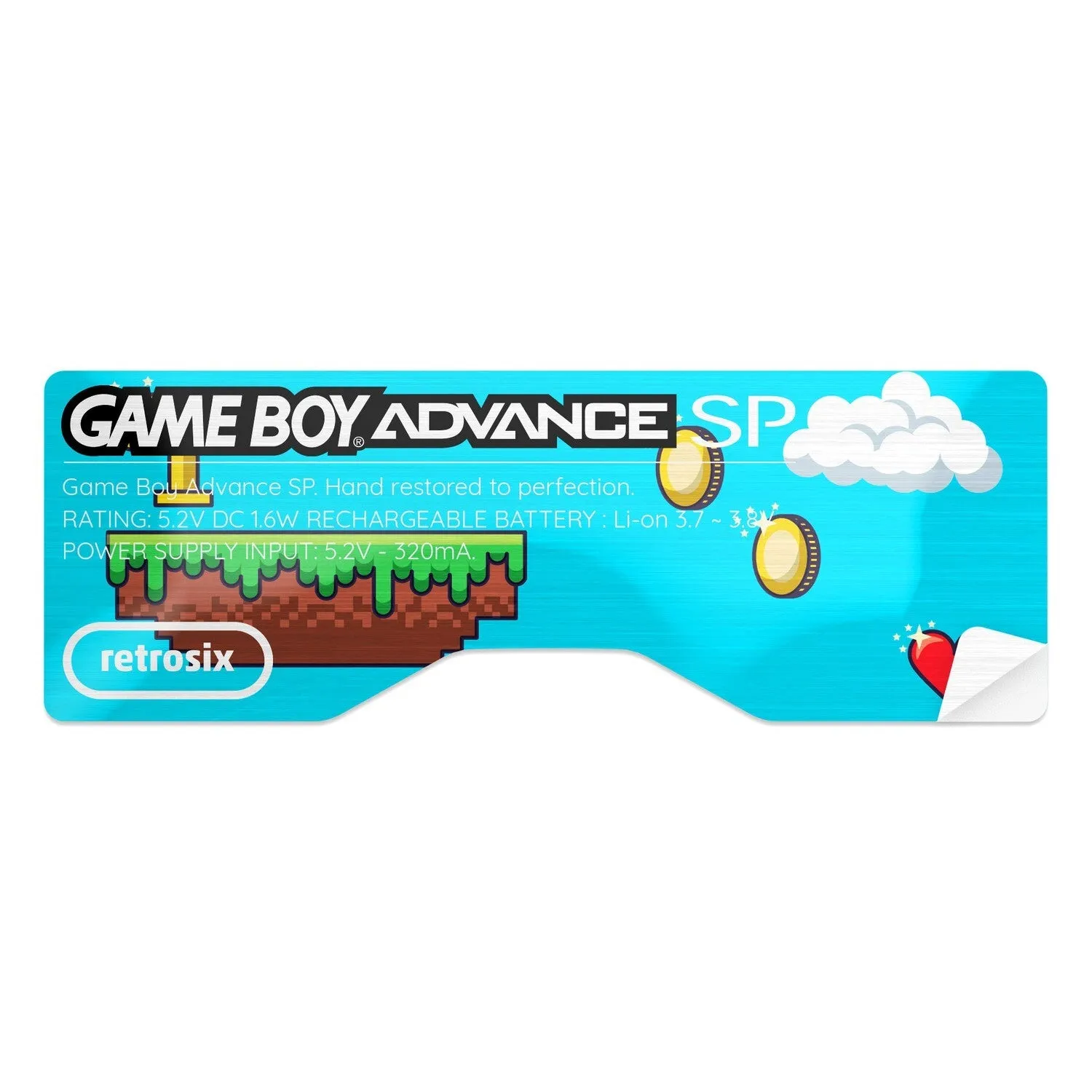 Game Boy Advance SP Shell Sticker Replacement - RetroSix
