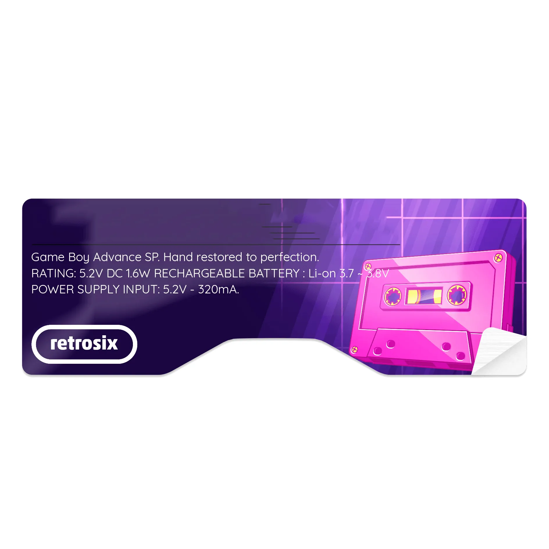 Game Boy Advance SP Shell Sticker Replacement - RetroSix