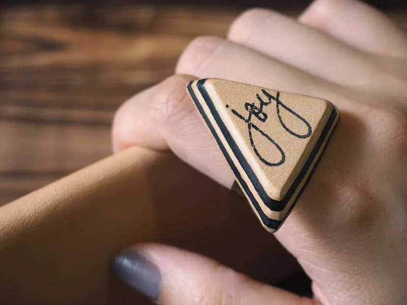 Joy Leather Ring #Black