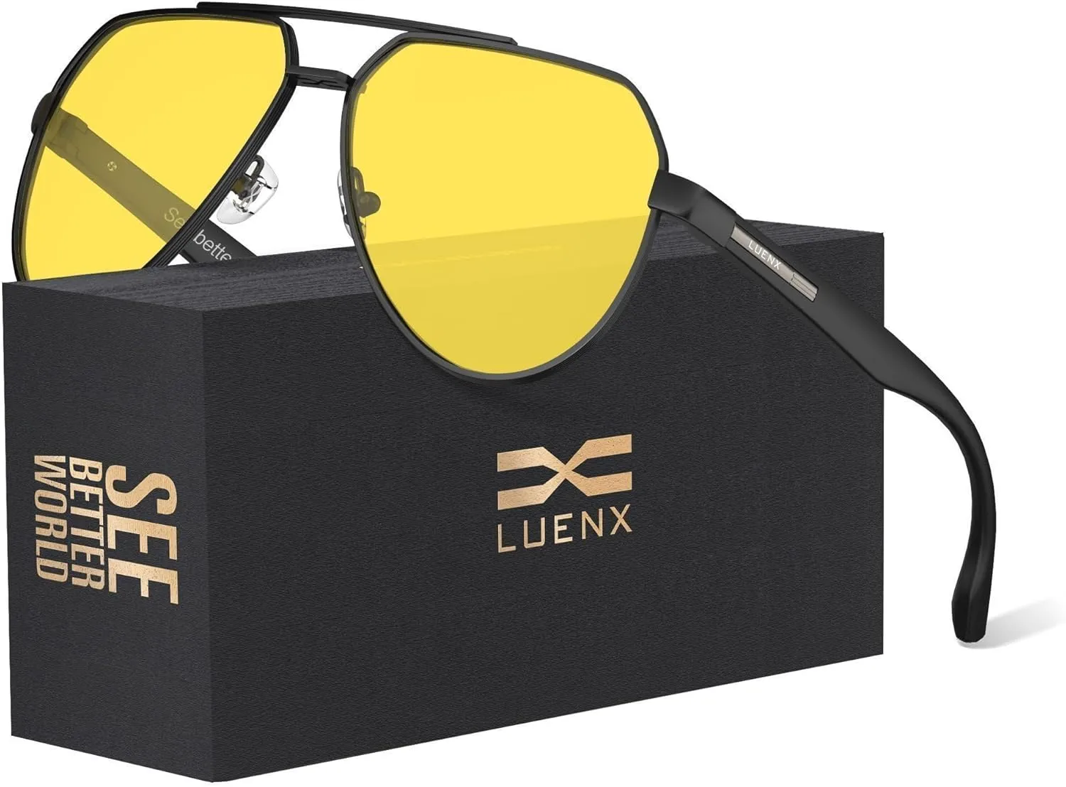 LUENX Aviator Sunglasses for Men Polarized Pilot Shades UV400 Sun Glasses with Accessories