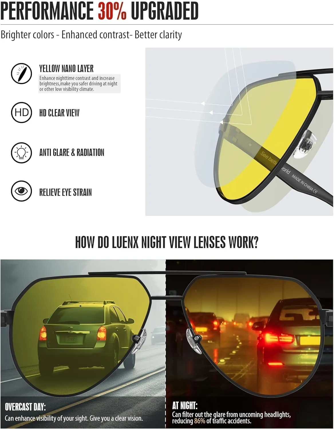 LUENX Aviator Sunglasses for Men Polarized Pilot Shades UV400 Sun Glasses with Accessories