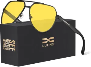LUENX Aviator Sunglasses for Men Polarized Pilot Shades UV400 Sun Glasses with Accessories