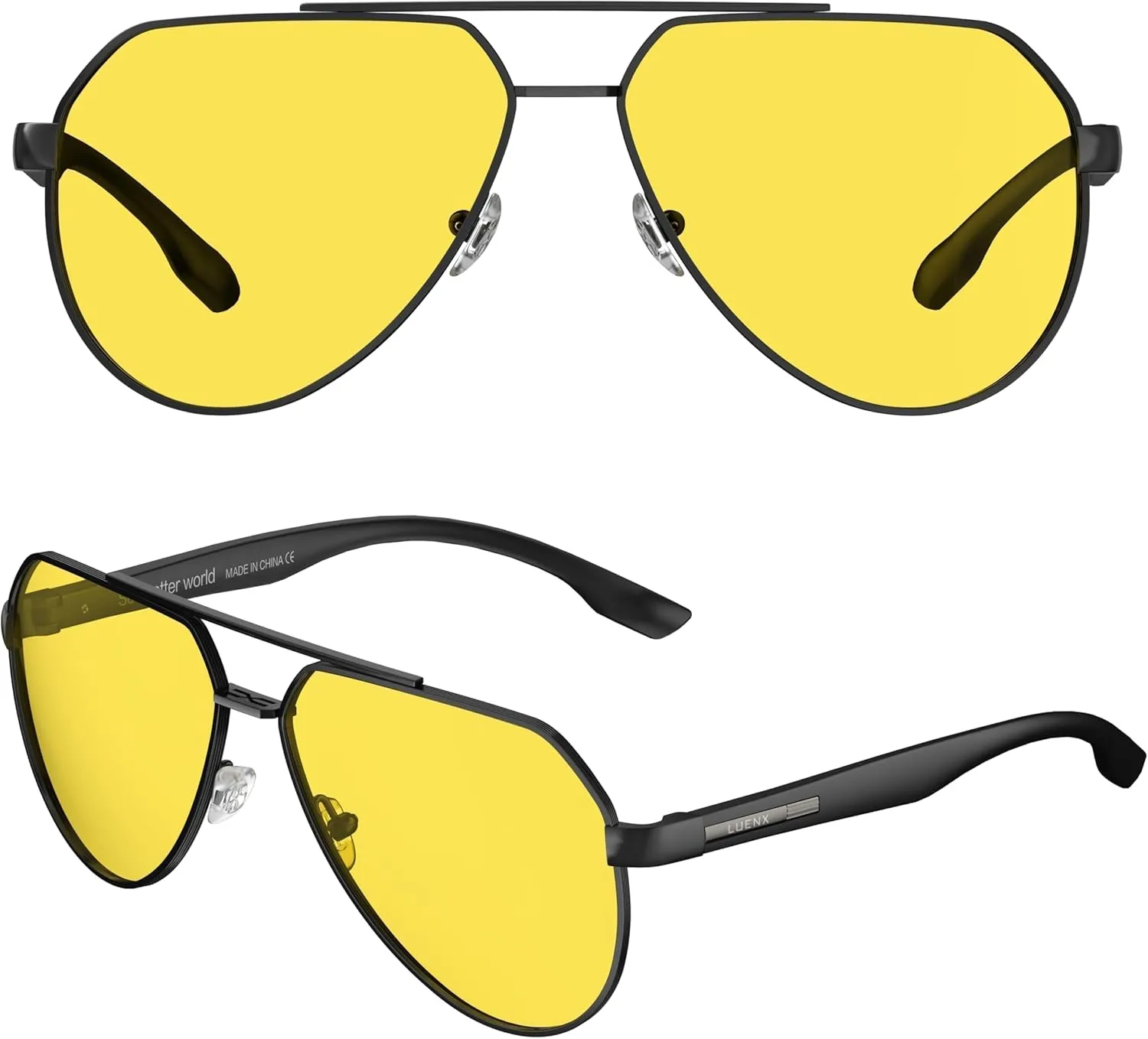 LUENX Aviator Sunglasses for Men Polarized Pilot Shades UV400 Sun Glasses with Accessories