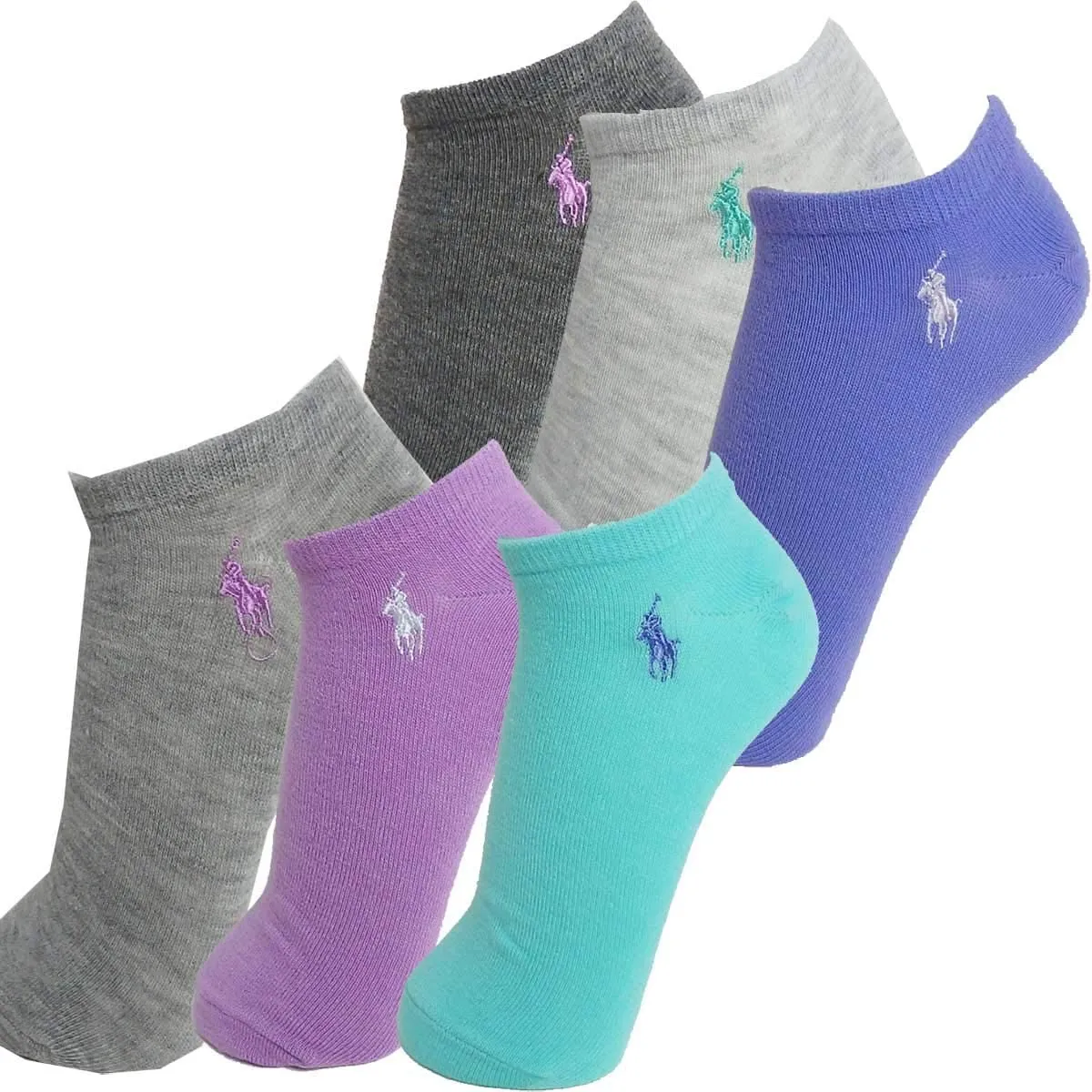 Polo Ralph Lauren Women's 6-Pack Athletic Ultra Low Cut Socks