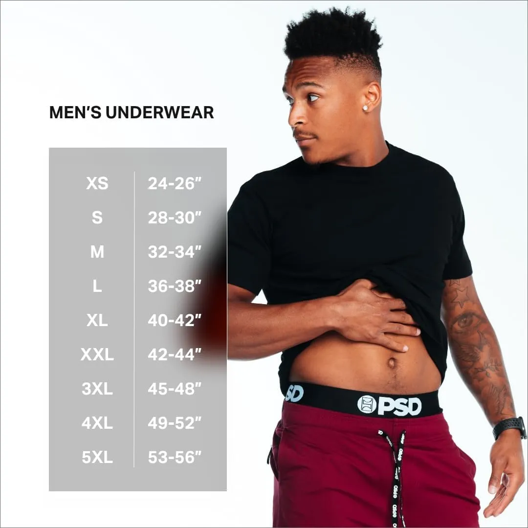 PSD Men's Mid Length Boxer Briefs - 5 Inch Inseam Breathable and Supportive Men's Underwear with Moisture-Wicking Fabric