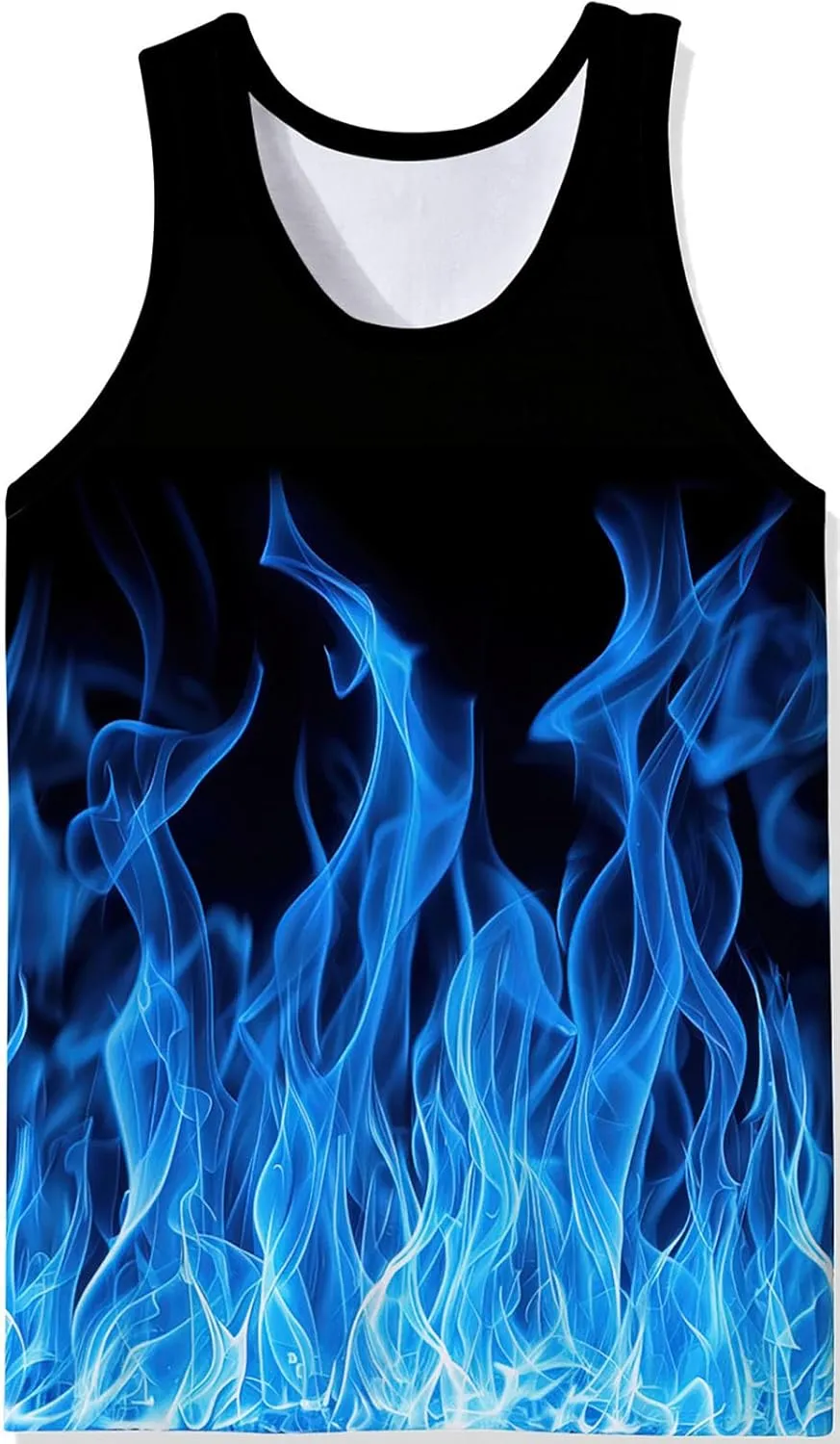 RAISEVERN Men's Tank Tops Summer Sleeveless Tee Cool Workout T-Shirts Beach Athletic Undershirts