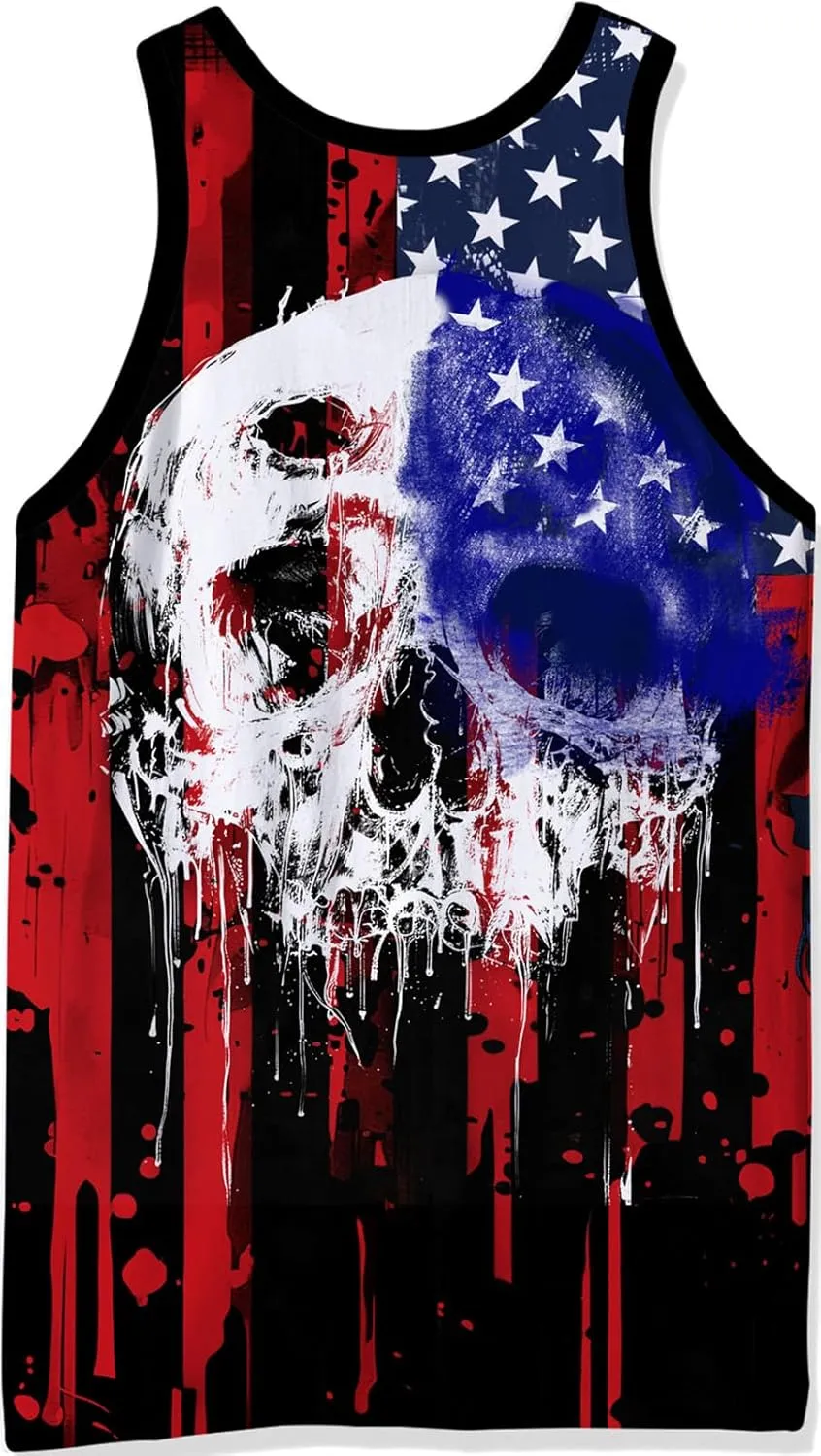 RAISEVERN Men's Tank Tops Summer Sleeveless Tee Cool Workout T-Shirts Beach Athletic Undershirts