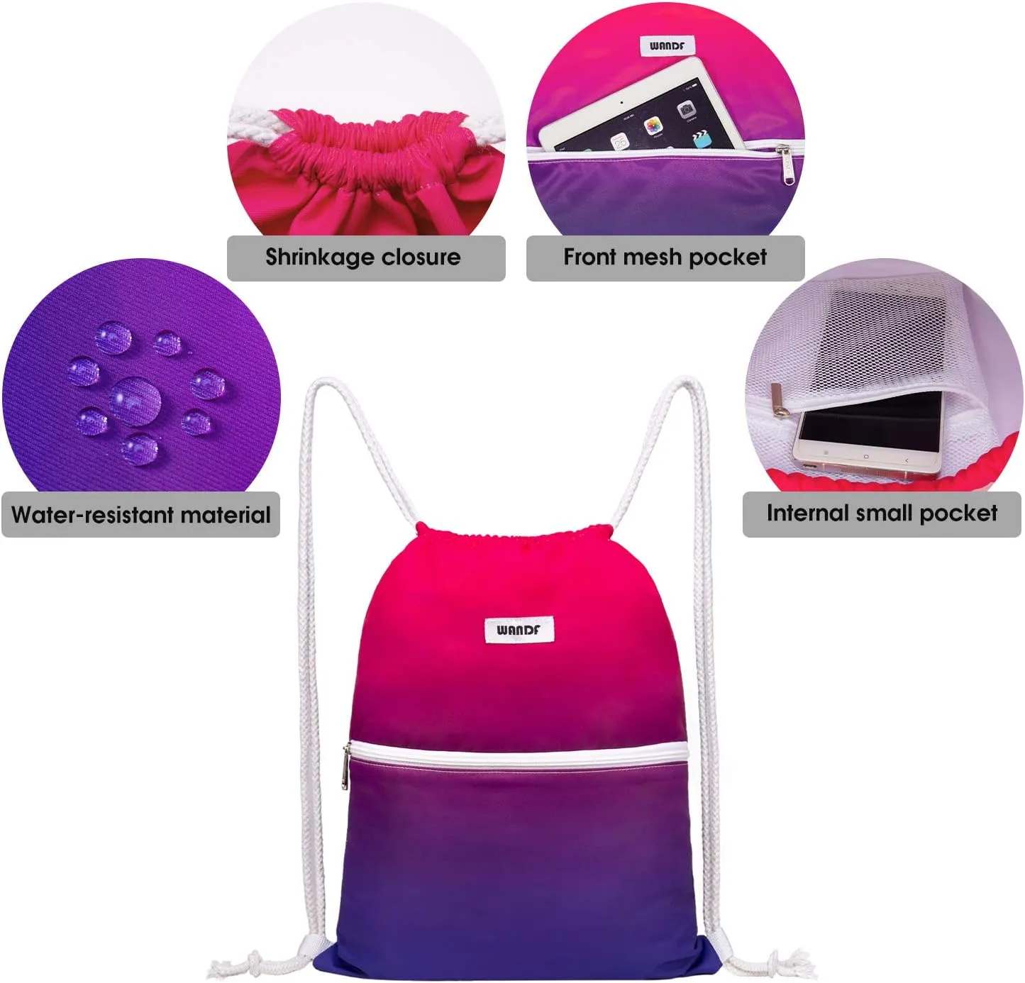 WF6035 Sport Gym Drawstring Backpack