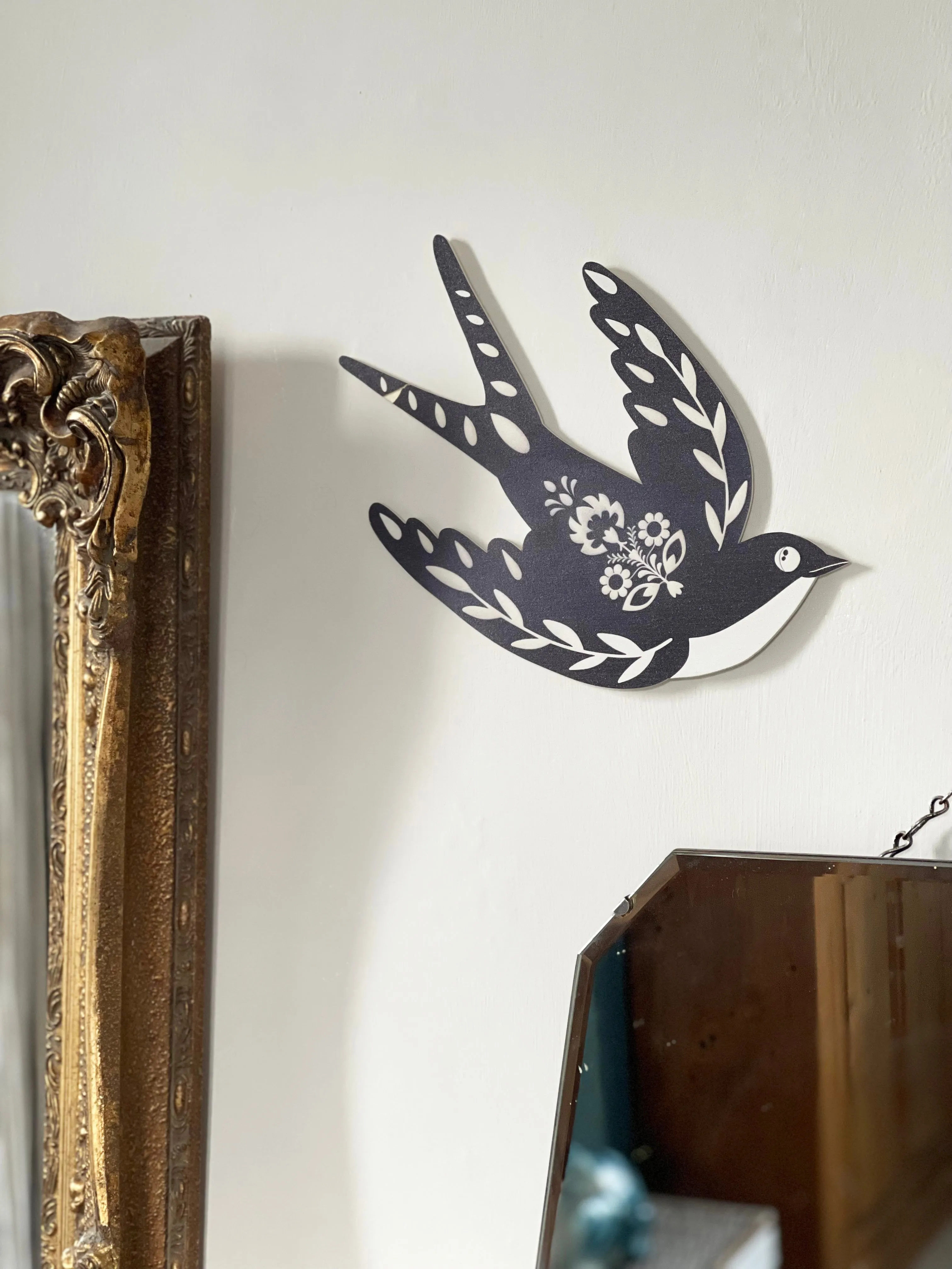 Wooden Folk Swallow Wall Art